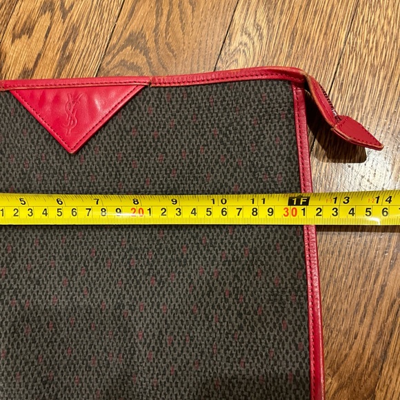 Yves Saint Laurent Red and Black Clutch - Picture 4 of 8